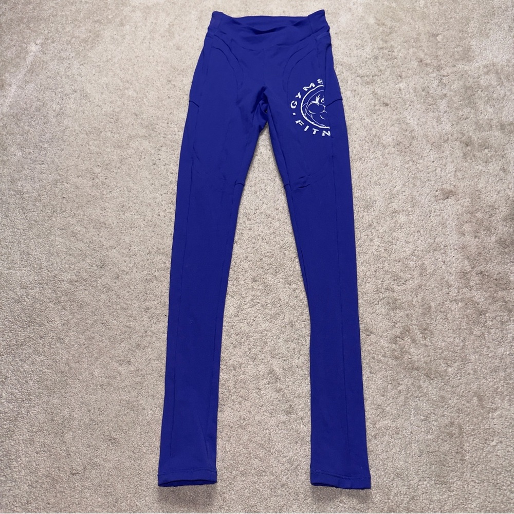 Gymshark Leggings Womens XS Dry Pants Blue Activewear Casual Yoga